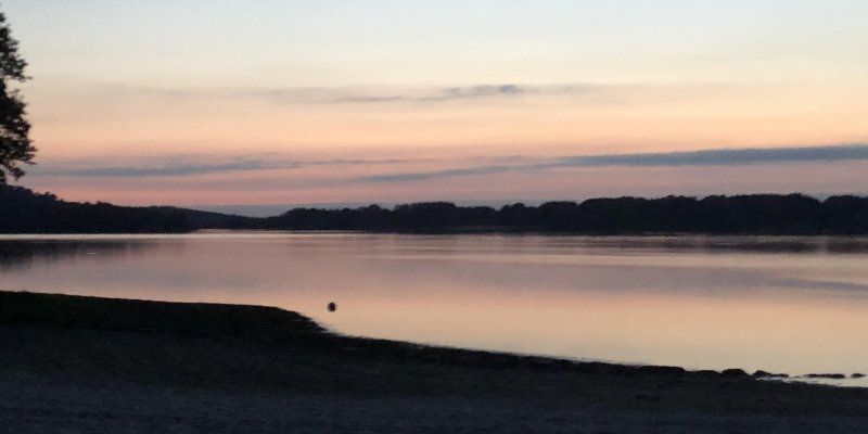 View over the lake at sunset